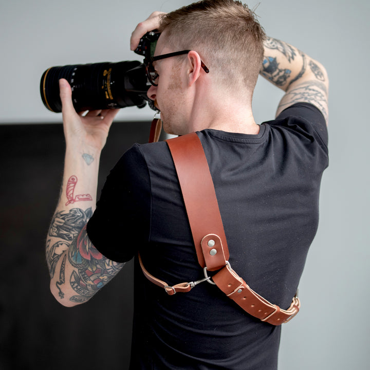 shoulder camera strap, leather shoulder camera strap, sling camera strap, harness camera strap,