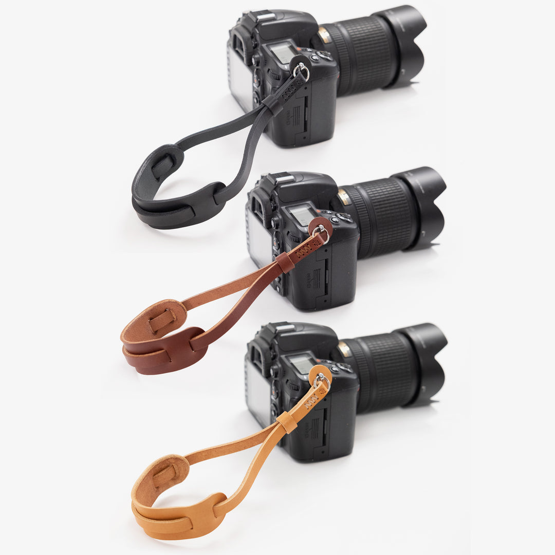 wrist camera strap, leather wrist camera strap, handcrafted leather camera strap