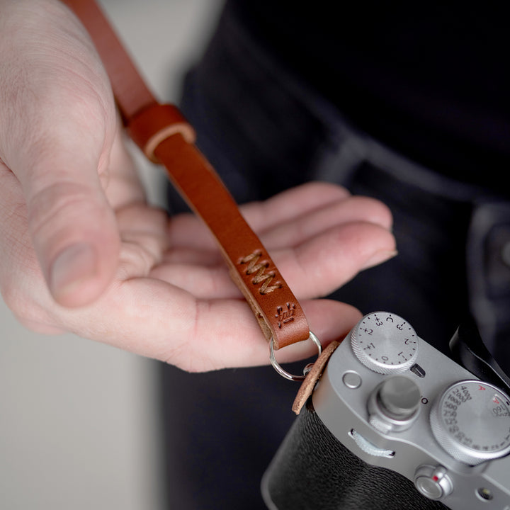 wrist camera strap, leather wrist camera strap, handcrafted leather camera strap